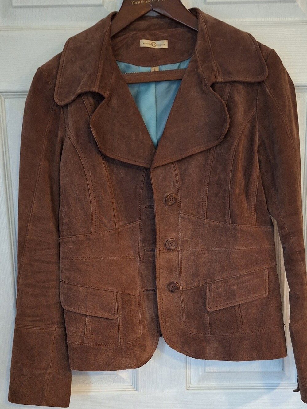 Wilsons Leather Brown Suede Blazer Jacket L Fits S/M